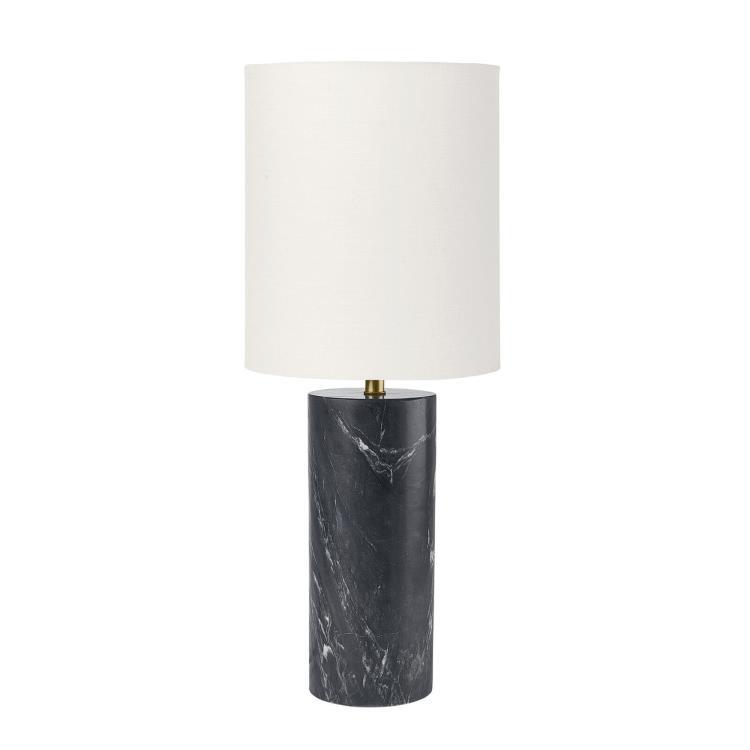 Marmurowa lampa stołowa H68.5cm ELLA Klosz czarny / kość słoniowa