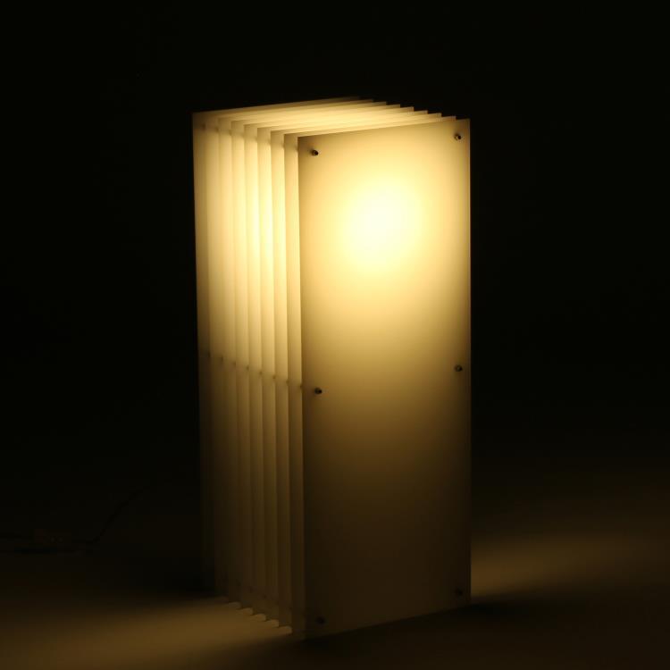 Akrylowa lampa stołowa LED H60cm LOP BIG RECTANGLE mleczny