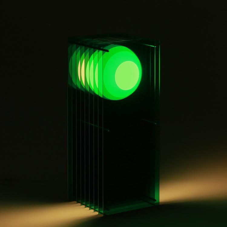 Akrylowa lampa stołowa LED H60cm LOP BIG RECTANGLE Zielony