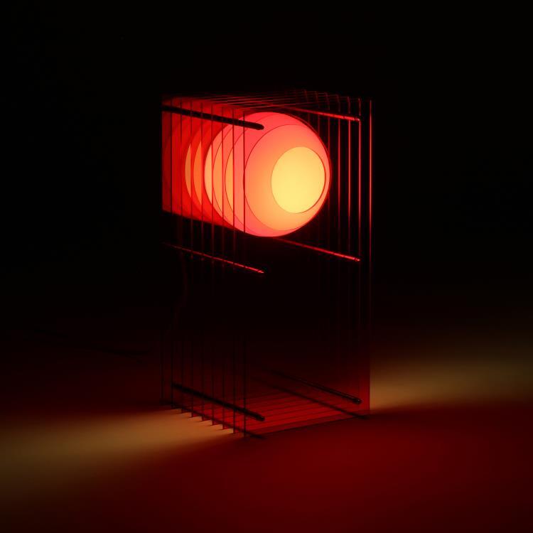 Akrylowa lampa stołowa LED H38cm LOP SMALL RECTANGLE rouge
