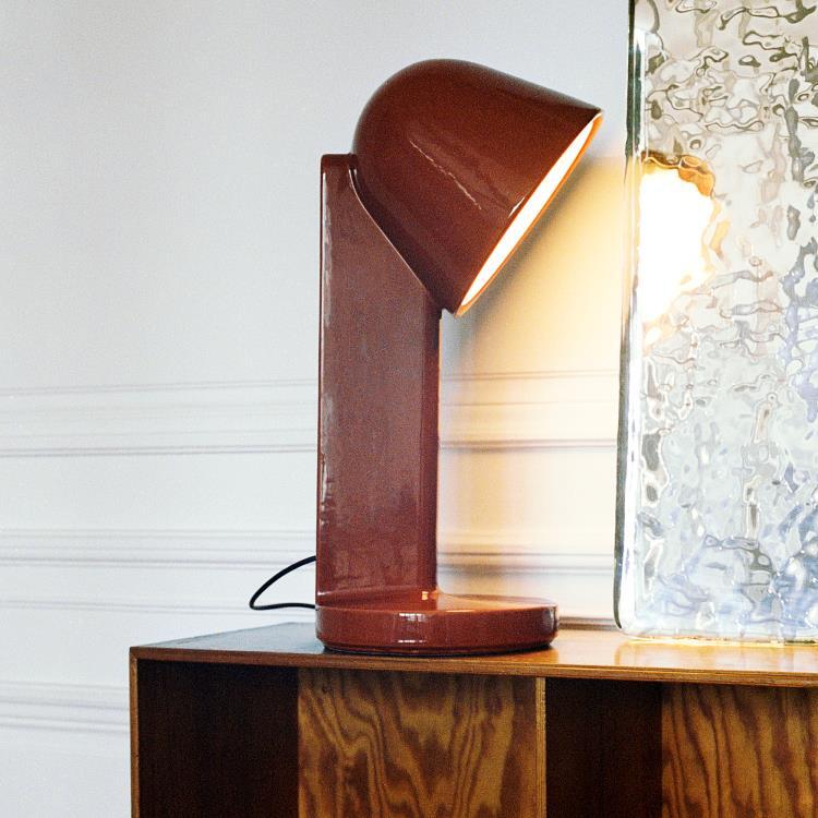Ceramiczna lampa stołowa limitowana edycja zintegrowany ściemniacz H50cm CERAMIQUE DOWN rdza