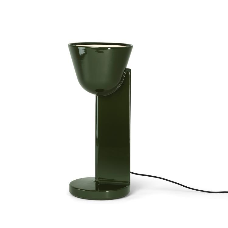 Ceramiczna lampa stołowa limitowana edycja zintegrowany ściemniacz H50cm CERAMIQUE UP zielony mech