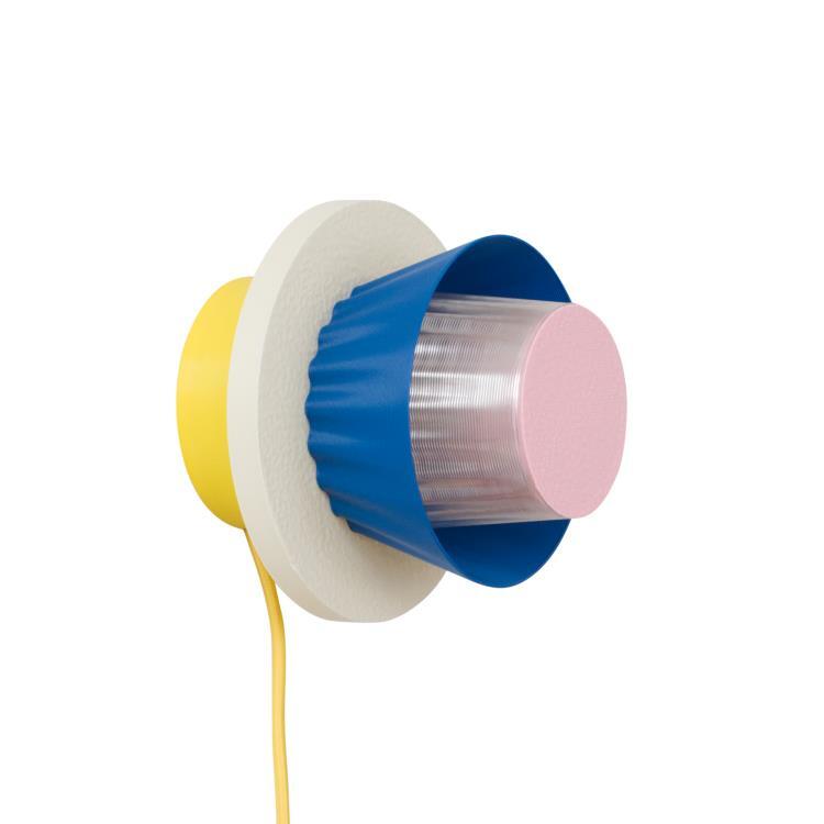 Lampa ścienna z materiałów pochodzących z recyklingu z kablem Ø17cm MINA Żółty/beżowy/niebieski matowy/różowy