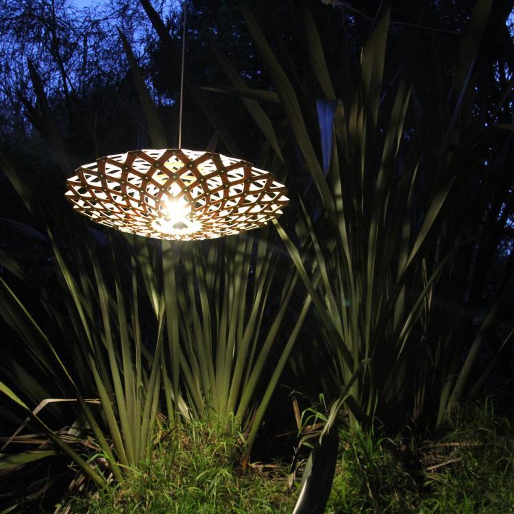 Dwukolorowa bambusowa lampa wisząca Ø80cm FLAX Bialy