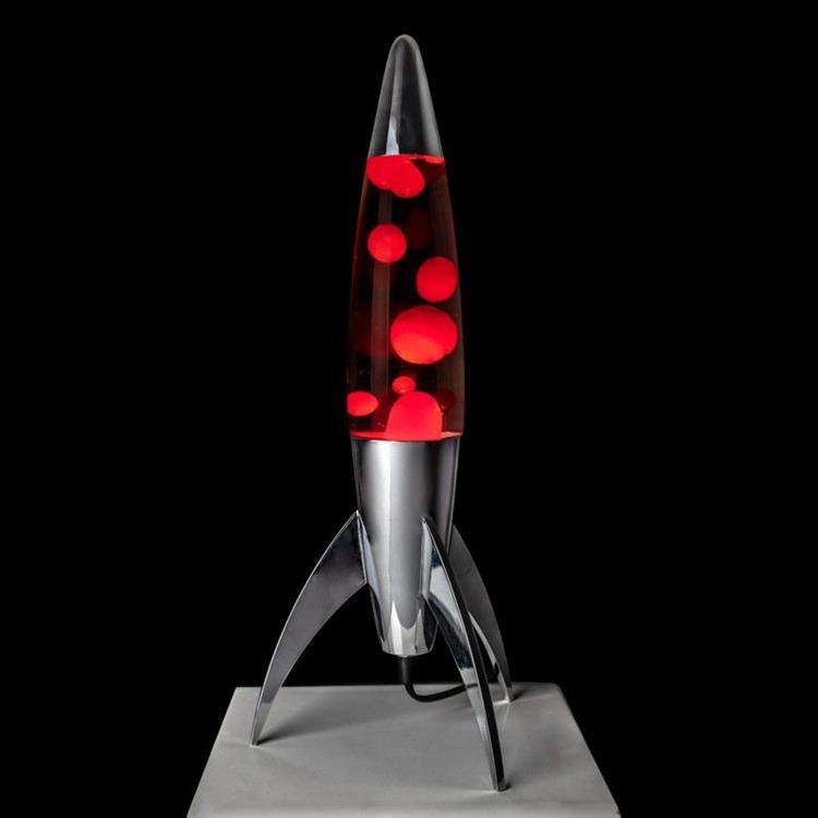 Metalowa/szklana lampa lawowa H45cm ROCKET rouge