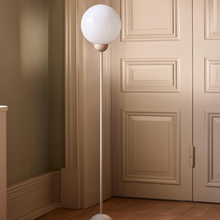 Lampa podłogowa Metalowo/szkło, wys. 144 cm RIPLEY Bezowy/Kremowy