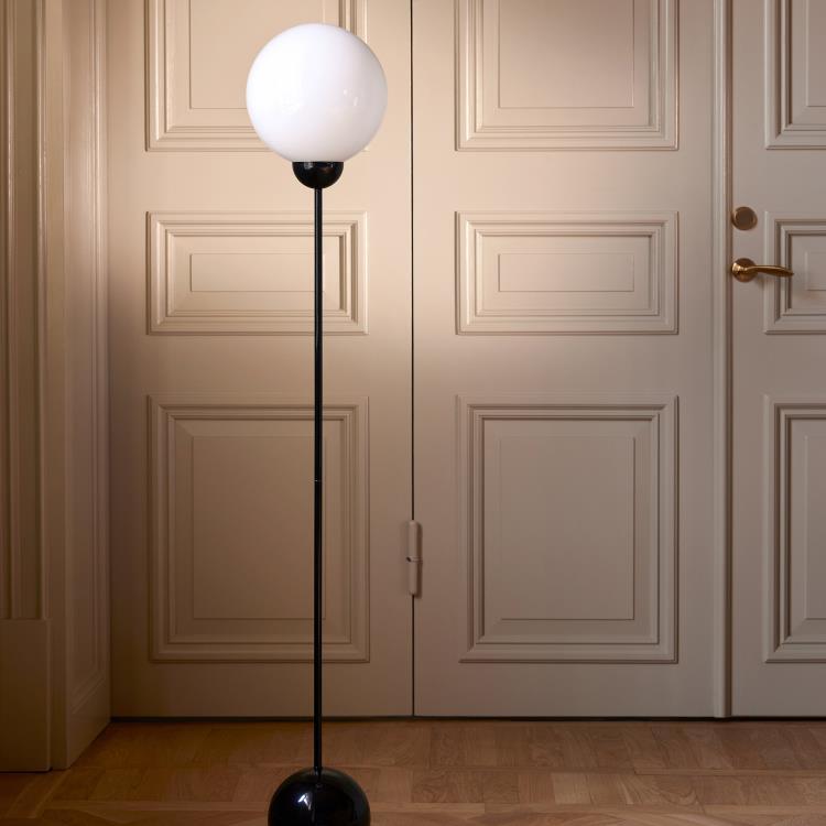 Lampa podłogowa Metalowo/szkło, wys. 144 cm RIPLEY Czarny