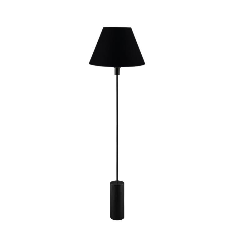 Metalowa/tekstylna lampa podłogowa H129cm RIB Czarny