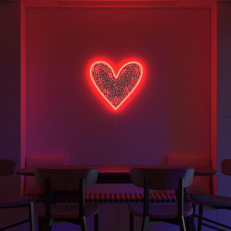 Neonowe serce LED L40cm DANCE LOVE rouge