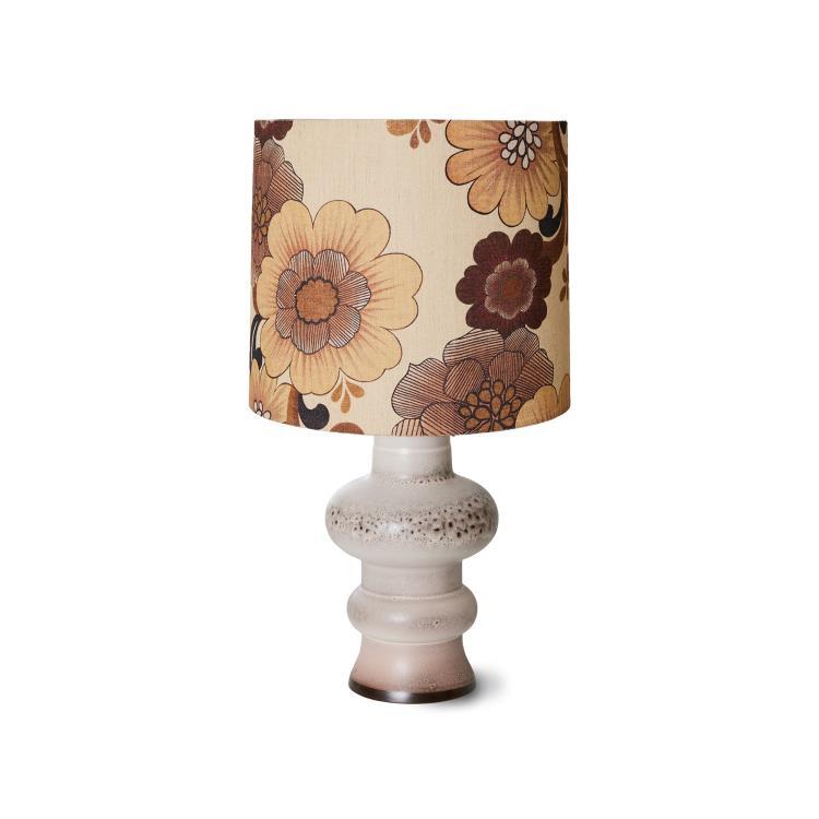  GRES/VINTAGE FLOWER - Lampe de sol Lin/Grès H106cm Kamionka / Nadruk w kwiaty w stylu vintage