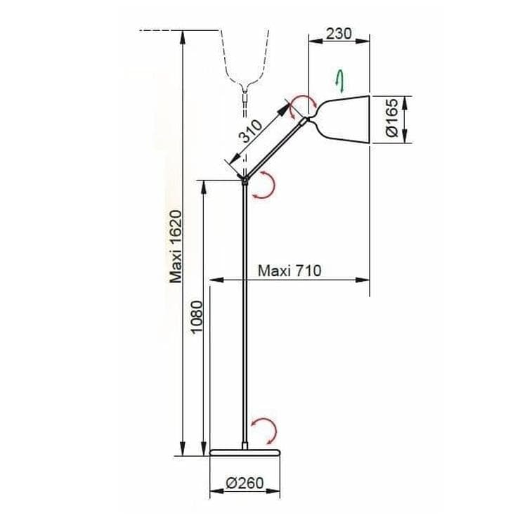  Lampa podłogowa Wys162cm MEKANO Czarny