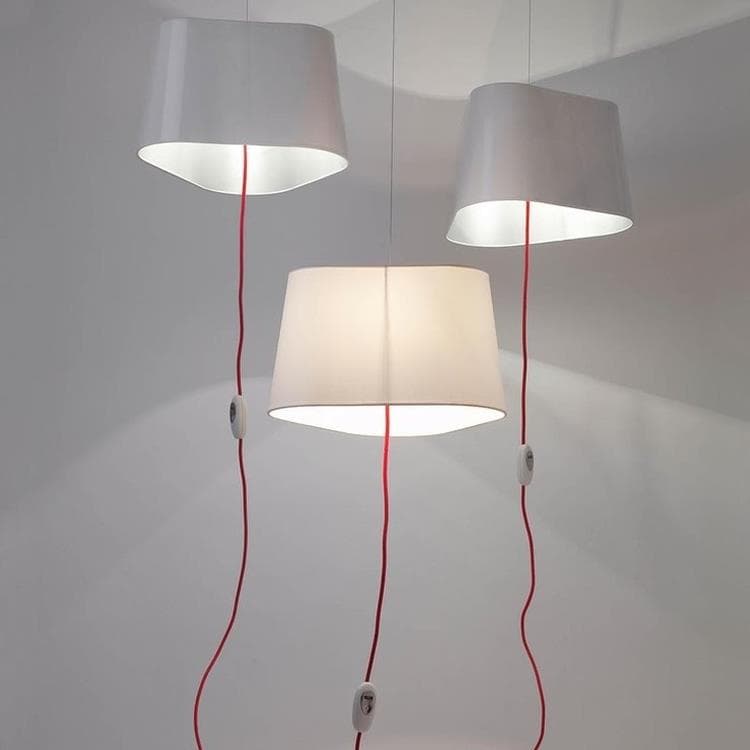 Lampa wisząca z wtyczką Ø43cm GRAND NUAGE bialy rouge kabel