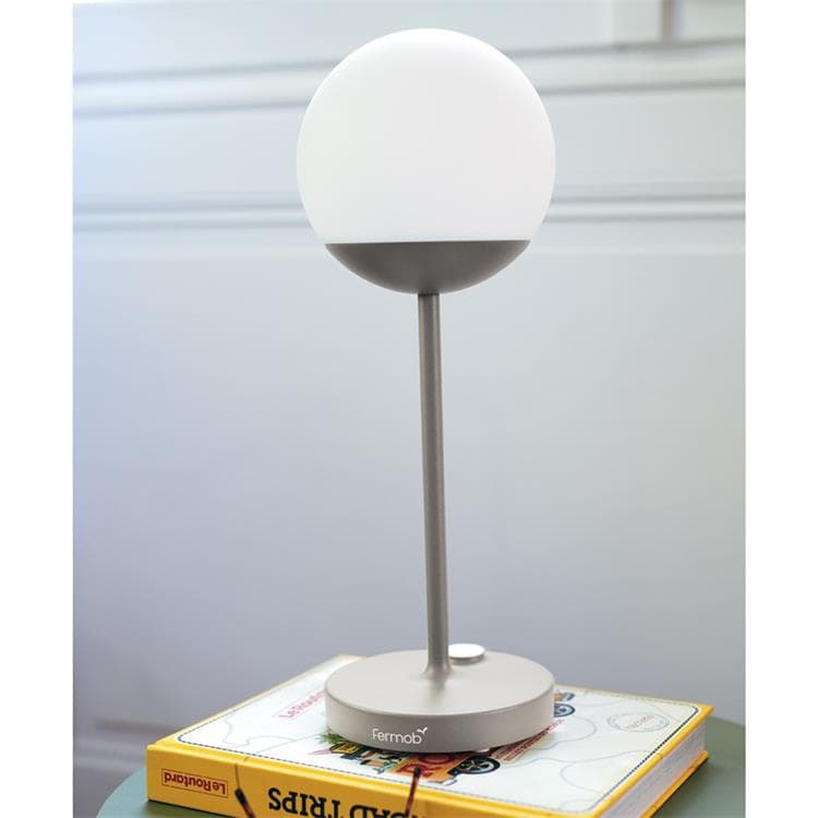 Lampa przenośna LED zewnętrzna akumulatorowa Wys.40cm MOOON gliniany