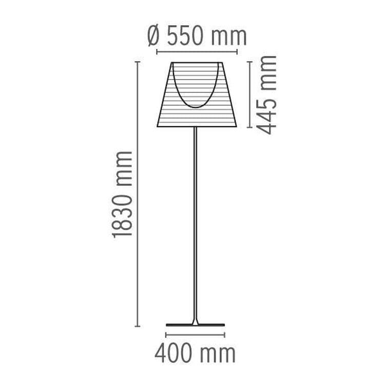 Lampa podłogowa H183cm KTRIBE F3 chrom i miedz