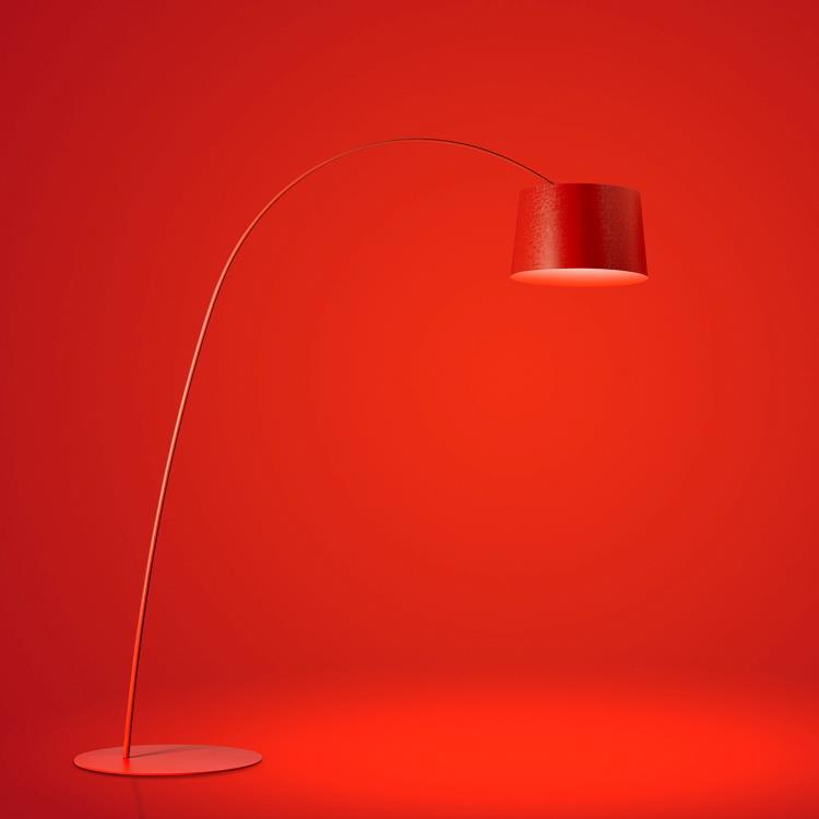 Lampa podłogowa LED Arc H215cm TWIGGY Cynobrowy czerwony
