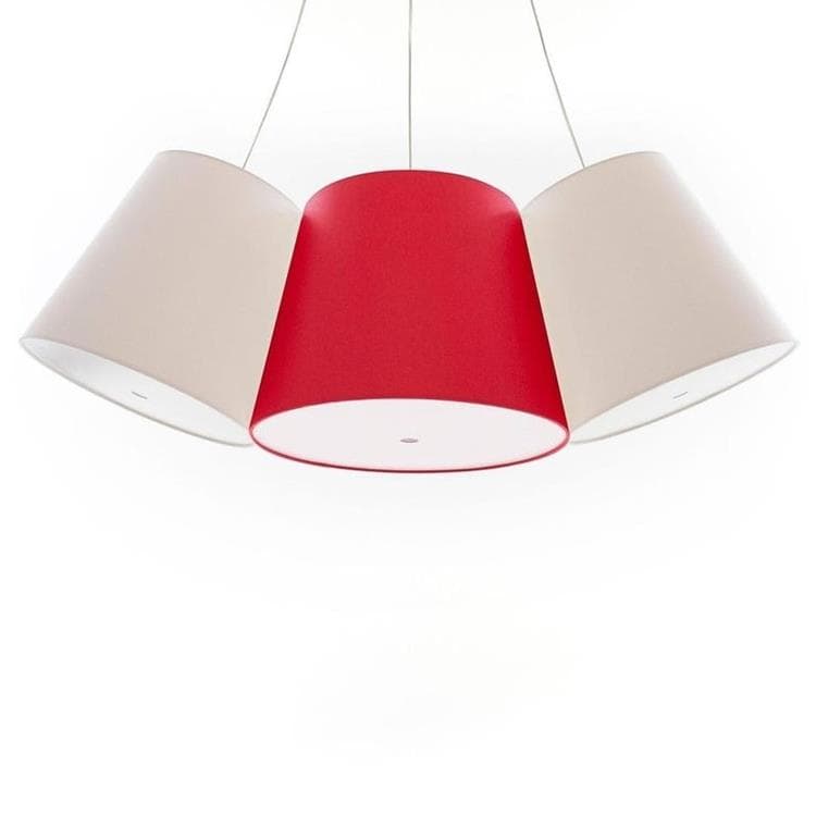 Lampa wisząca 3 Abażury Ø39cm CLUSTER bialy rouge