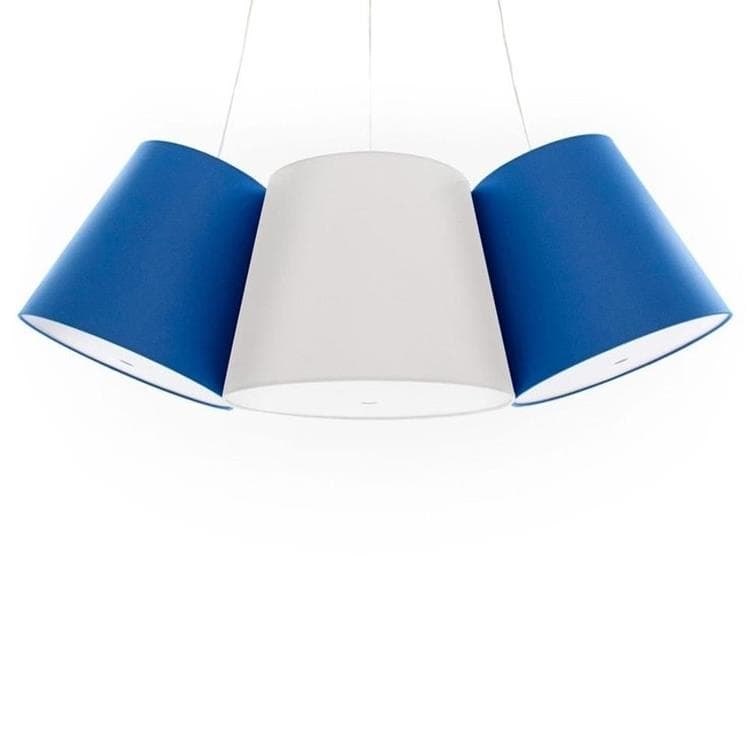 Lampa wisząca 3 Abażury Ø39cm CLUSTER niebieski bialy