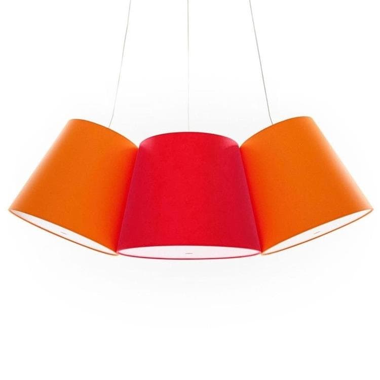 Lampa wisząca 3 Abażury Ø39cm CLUSTER pomaranczowy rouge