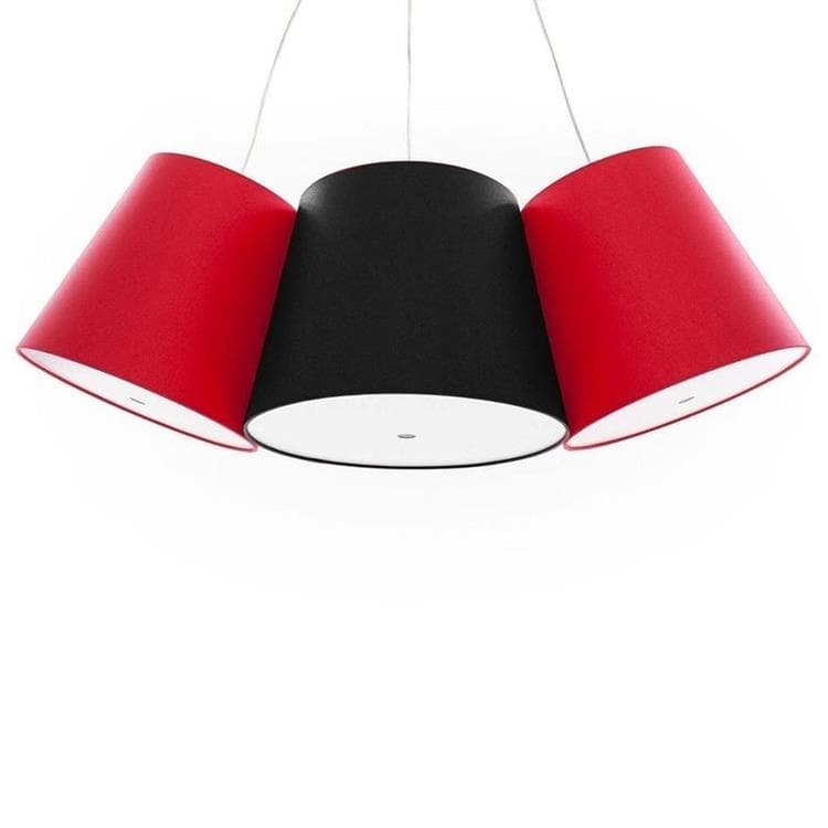 Lampa wisząca 3 Abażury Ø39cm CLUSTER rouge czarny rouge