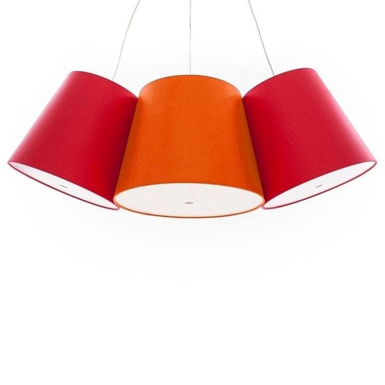 Lampa wisząca 3 Abażury Ø39cm CLUSTER rouge/pomaranczowy