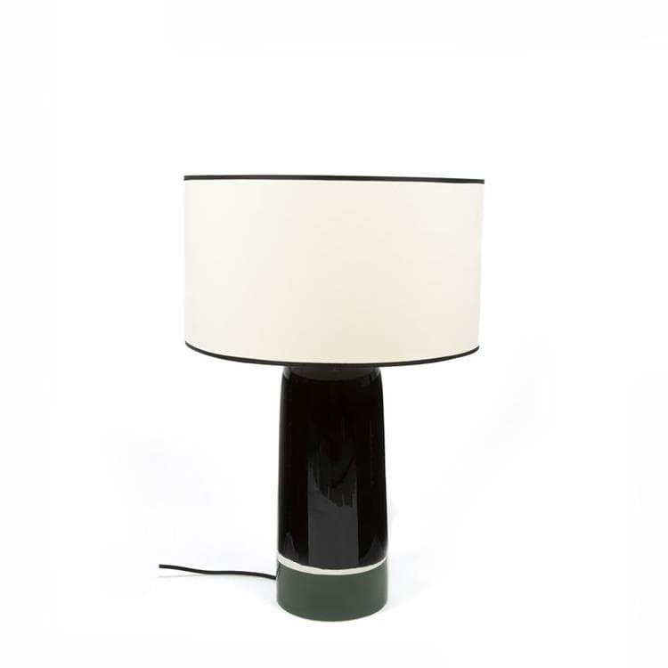 Lampa stojąca Ceramika & Bawełna Wys.57,5cm SICILIA Zielony / czarny